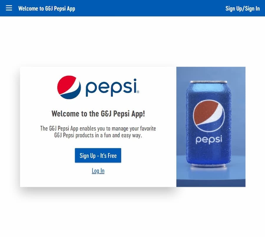 G&J Pepsi PWA website