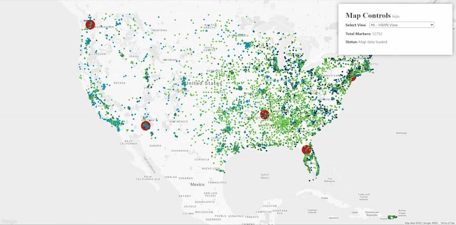 Health in Motion Network Map website